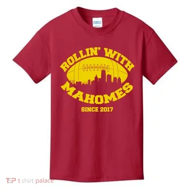 Rollin' With Mahomes Since 2017 Kids T-Shirt