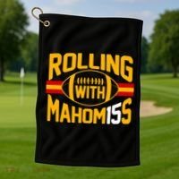 Rolling With Mahomes KC Football Golf Towel thumb 1