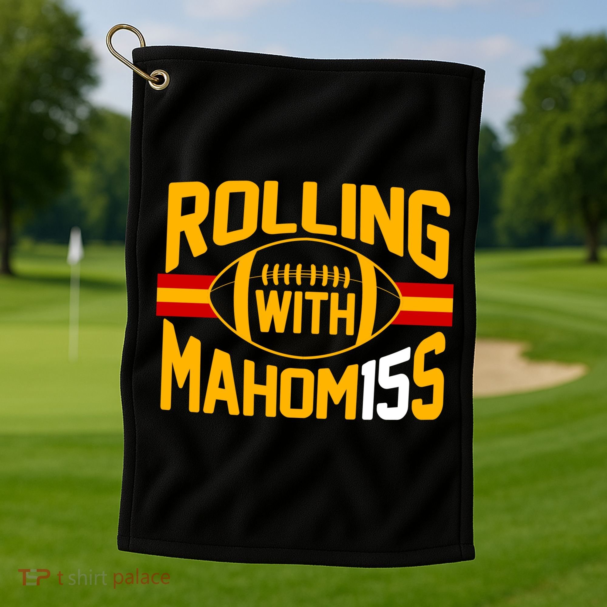 Rolling With Mahomes KC Football Golf Towel