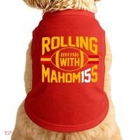 Rolling With Mahomes KC Football Doggie Tank thumb 0