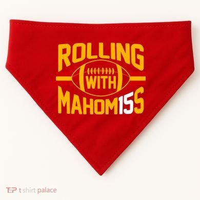 Rolling With Mahomes KC Football USA-Made Doggie Bandana