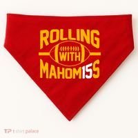 Rolling With Mahomes KC Football USA-Made Doggie Bandana thumb 0