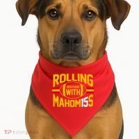 Rolling With Mahomes KC Football USA-Made Doggie Bandana thumb 1