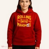 Rolling With Mahomes KC Football Hoodie thumb 5