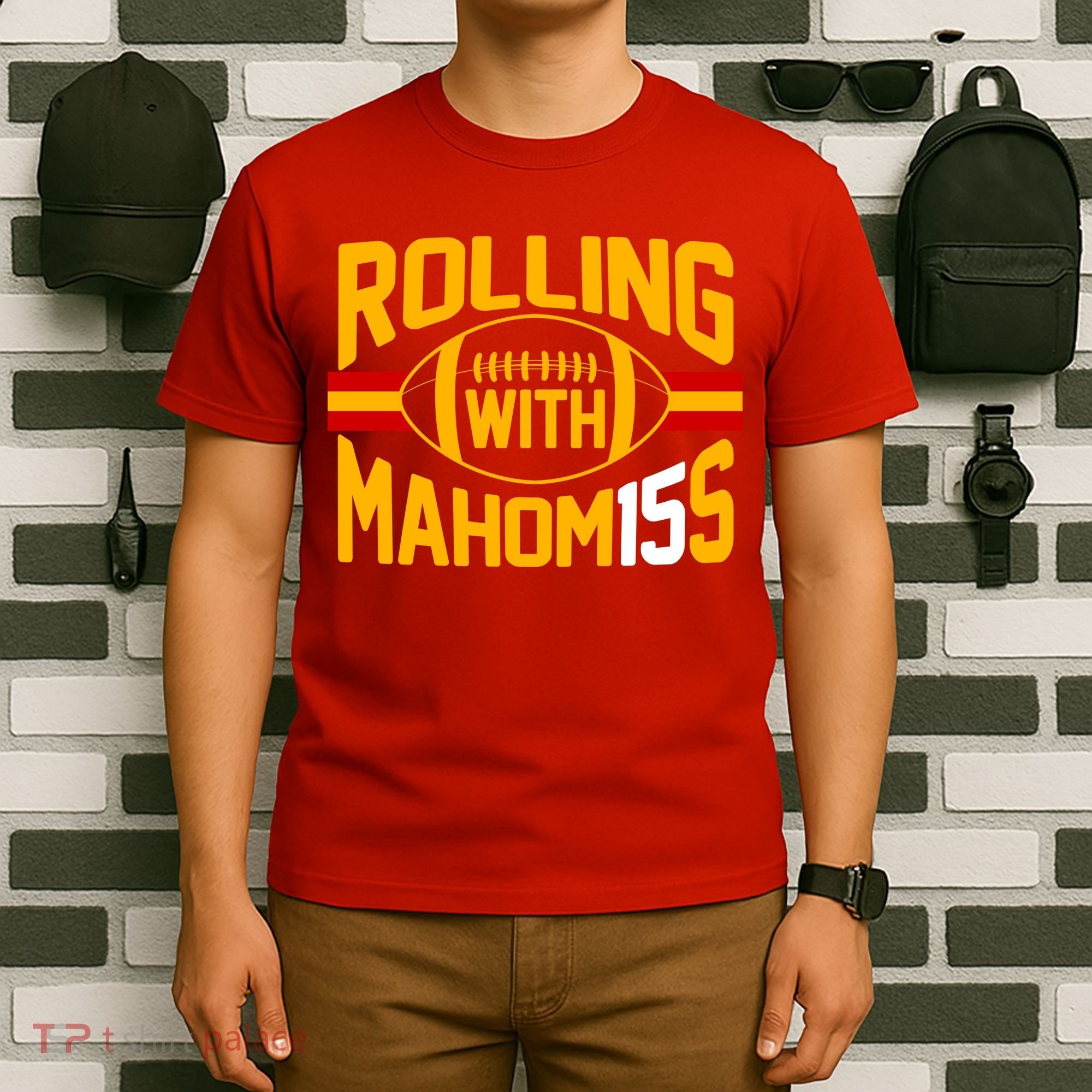 Rolling With Mahomes KC Football T-Shirt