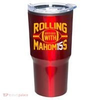 Rolling With Mahomes KC Football Tumbler thumb 0