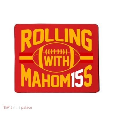 Rolling With Mahomes KC Football Mousepad