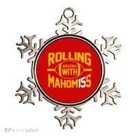 Rolling With Mahomes KC Football Ornament thumb 0