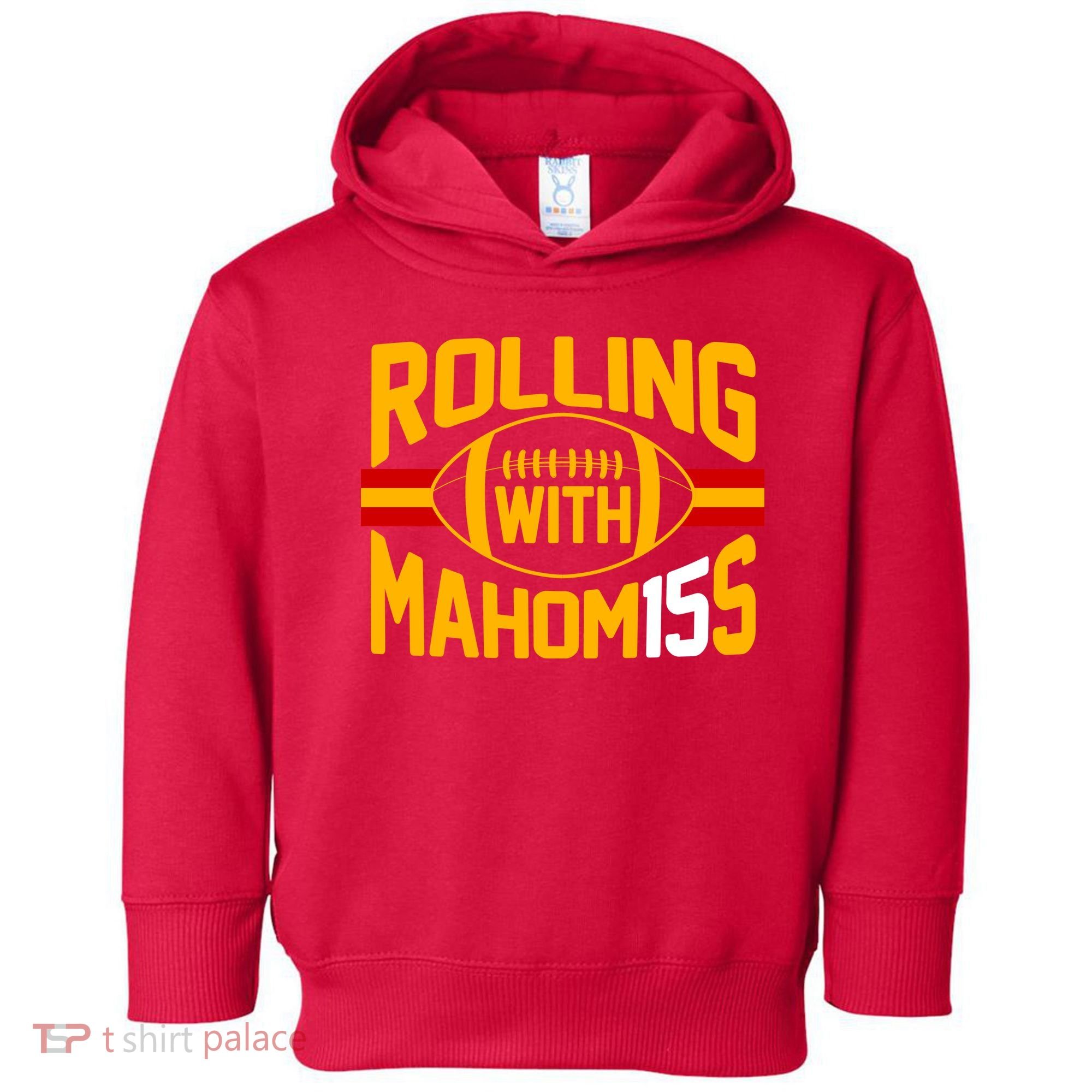 Rolling With Mahomes KC Football Toddler Hoodie