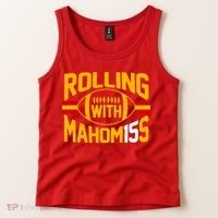 Rolling With Mahomes KC Football Tank Top thumb 2