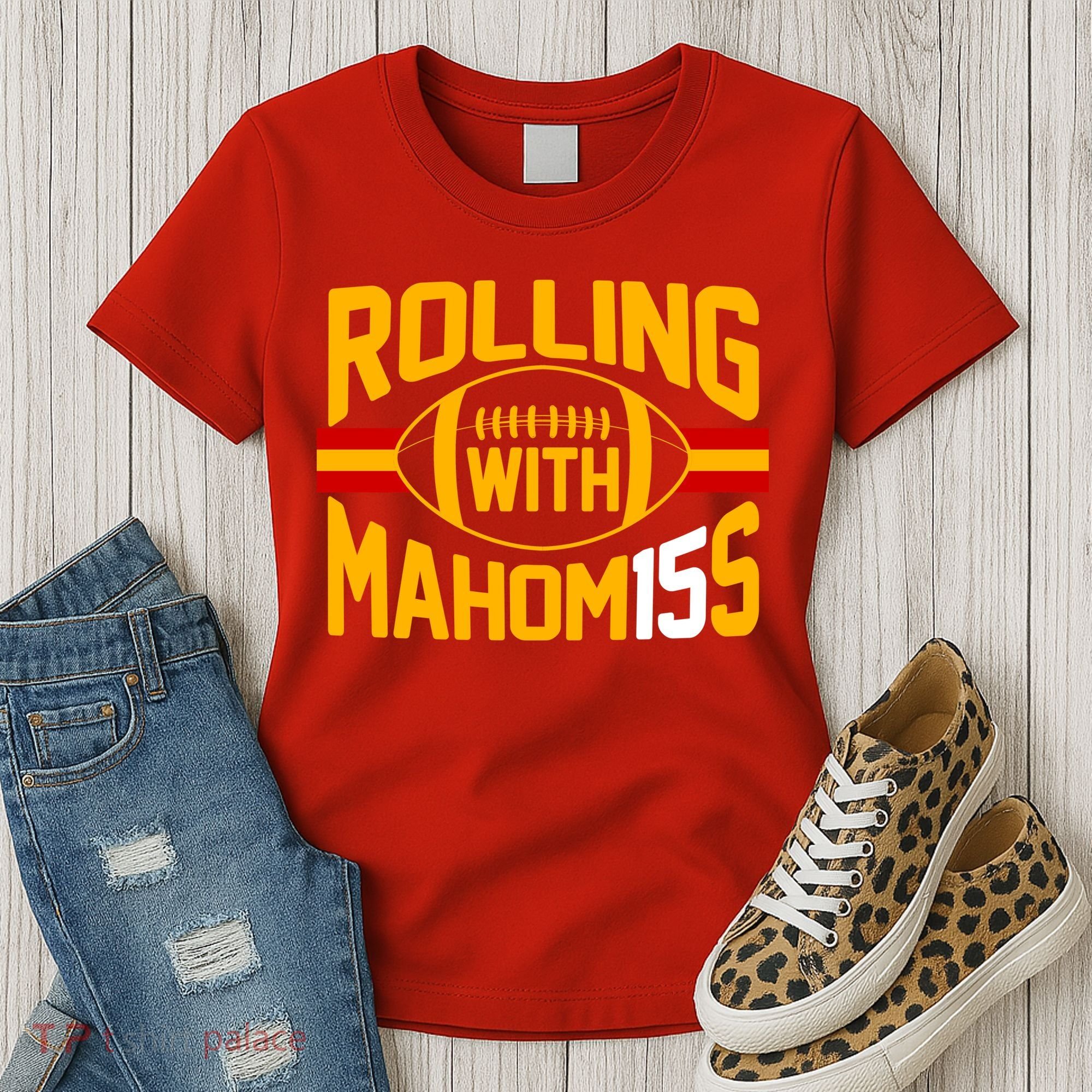 Rolling With Mahomes KC Football Women's T-Shirt