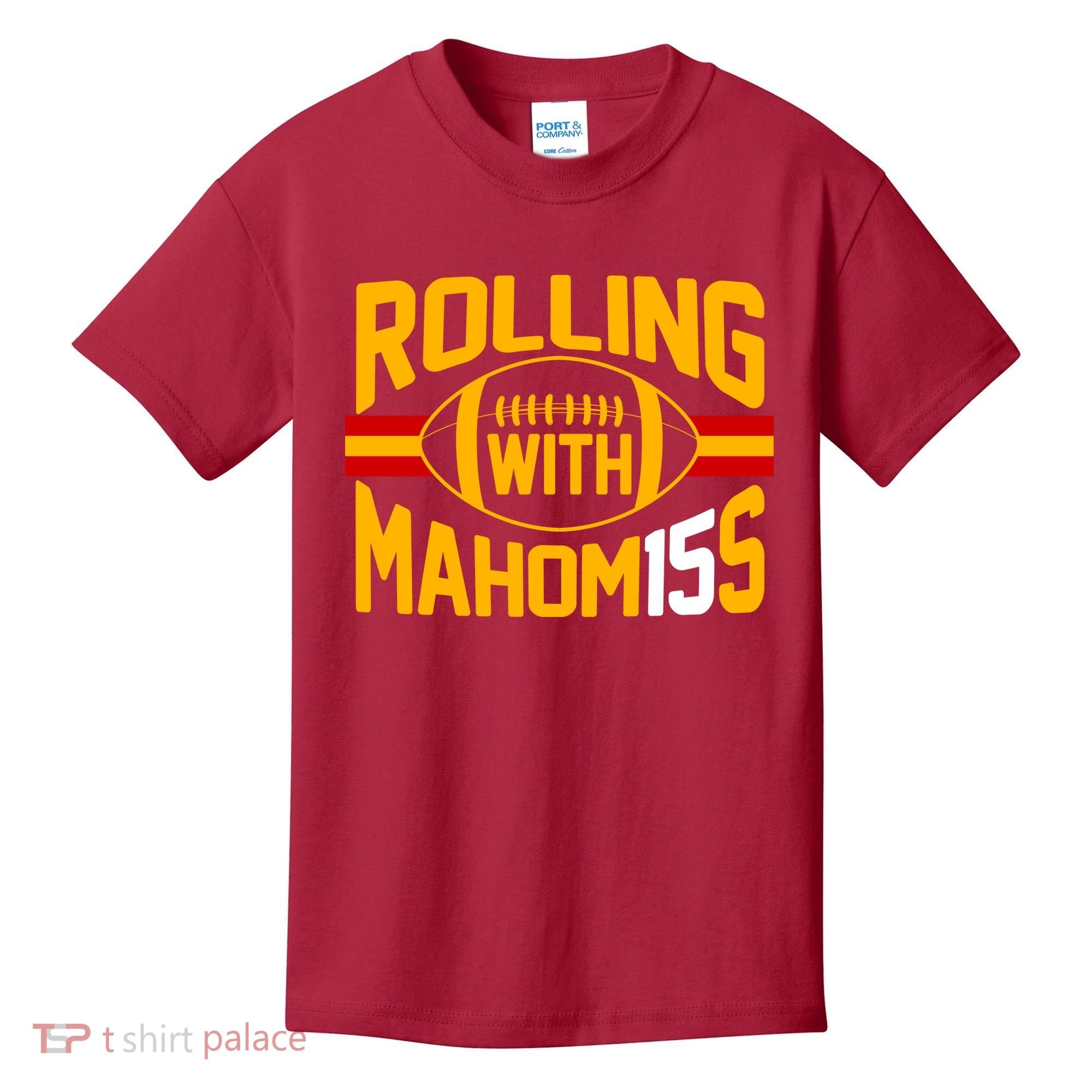Rolling With Mahomes KC Football Kids T-Shirt