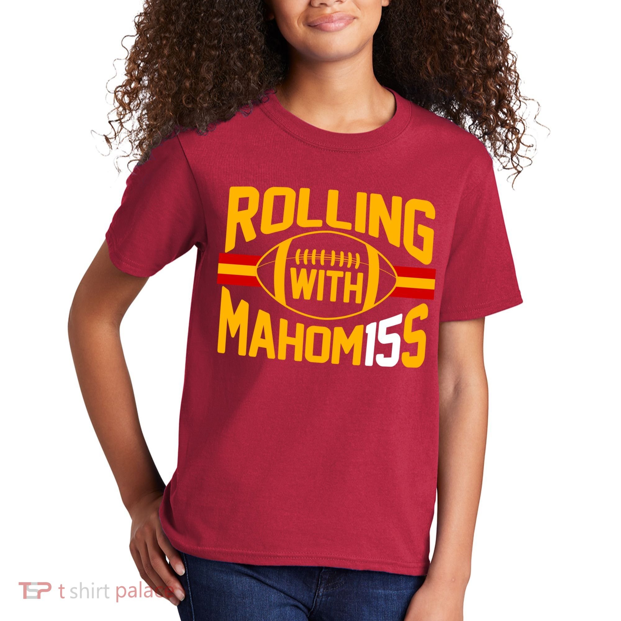 Rolling With Mahomes KC Football Kids T-Shirt