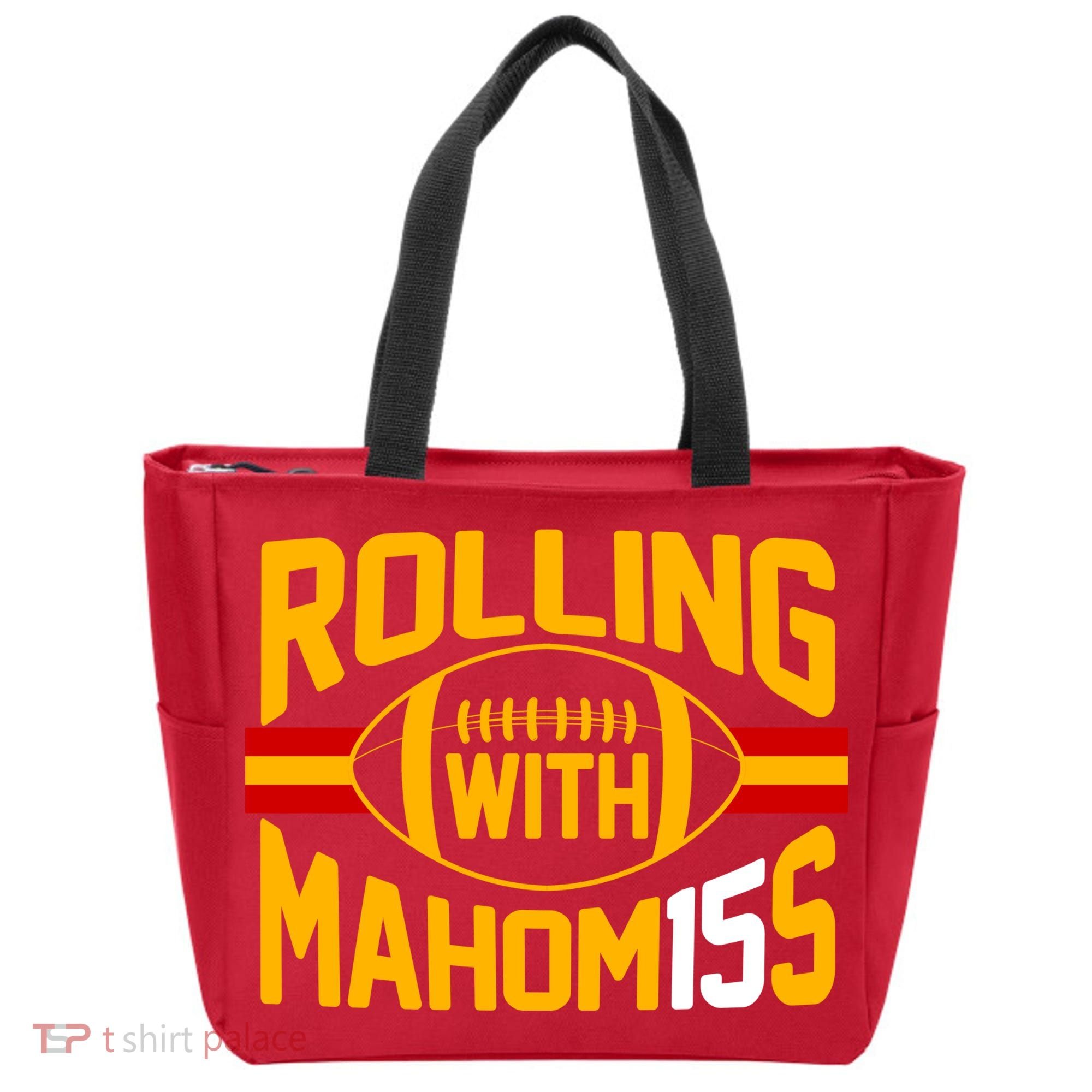 Rolling With Mahomes KC Football Tote Bag