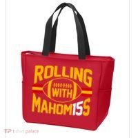 Rolling With Mahomes KC Football Tote Bag thumb 3