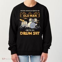 Retired Old Men Drummer Percussion Music Retirement Drums Women's Sweatshirt thumb 0