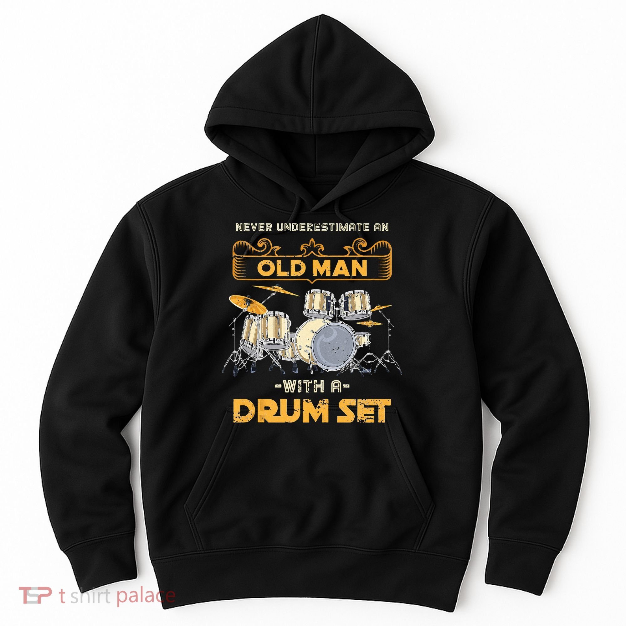 Retired Old Men Drummer Percussion Music Retirement Drums Hoodie