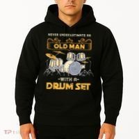 Retired Old Men Drummer Percussion Music Retirement Drums Hoodie thumb 2
