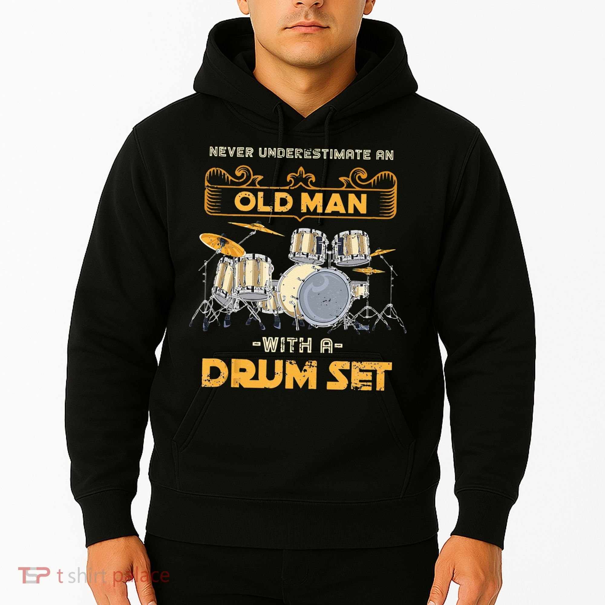 Retired Old Men Drummer Percussion Music Retirement Drums Hoodie