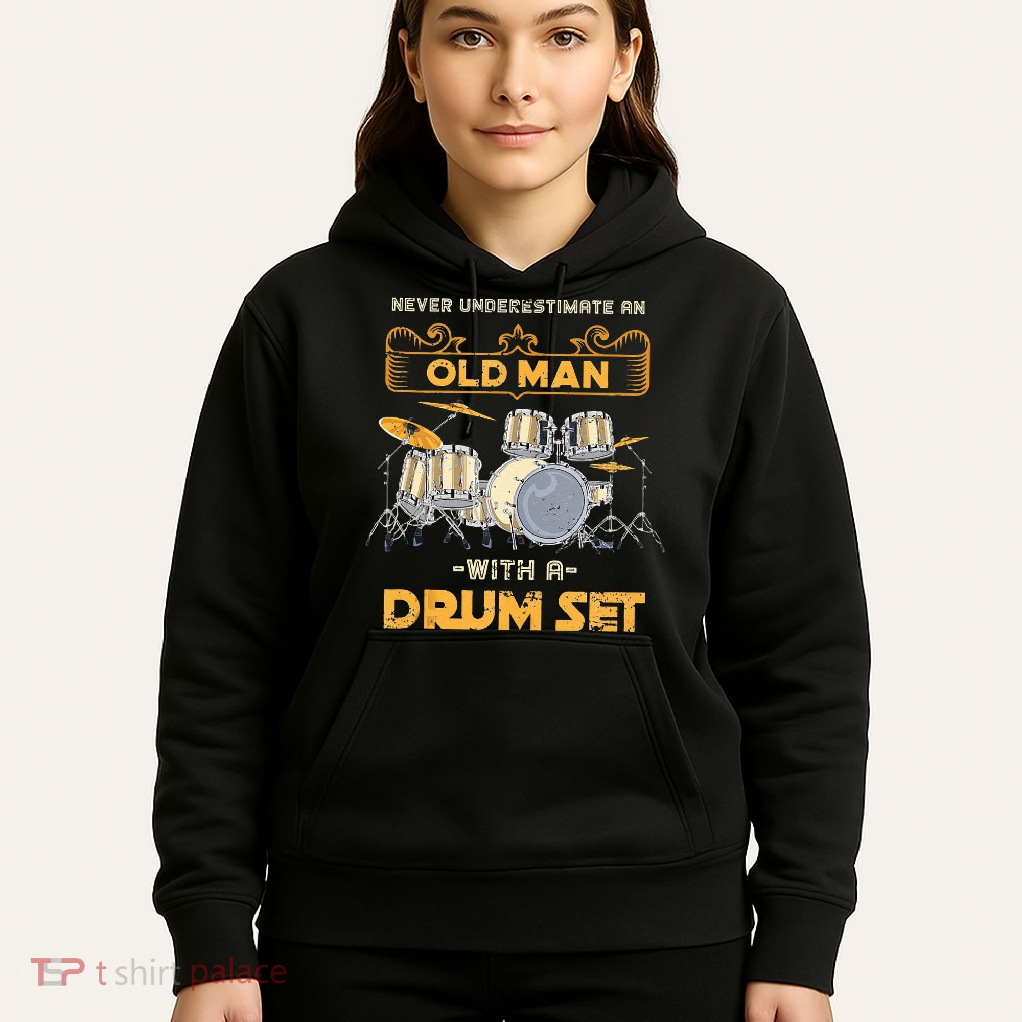 Retired Old Men Drummer Percussion Music Retirement Drums Hoodie