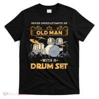 Retired Old Men Drummer Percussion Music Retirement Drums T-Shirt thumb 0