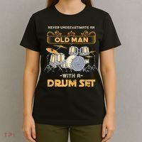 Retired Old Men Drummer Percussion Music Retirement Drums T-Shirt thumb 4