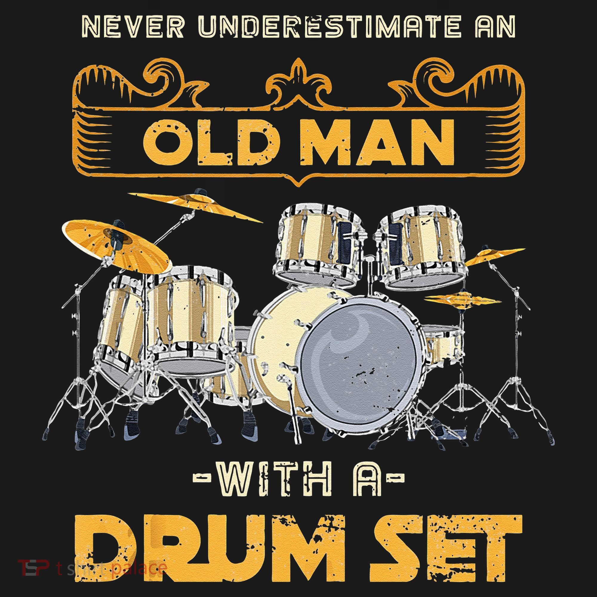 Retired Old Men Drummer Percussion Music Retirement Drums Polo