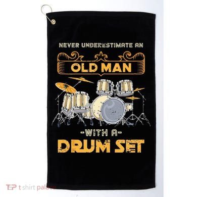 Retired Old Men Drummer Percussion Music Retirement Drums Golf Towel