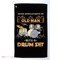 Retired Old Men Drummer Percussion Music Retirement Drums Golf Towel thumb 0