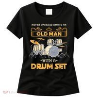 Retired Old Men Drummer Percussion Music Retirement Drums Women's T-Shirt thumb 0