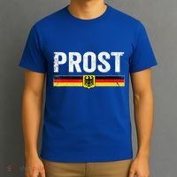 Retro Oktoberfest Man Woman German Flag Prost T-Shirt thumb 3