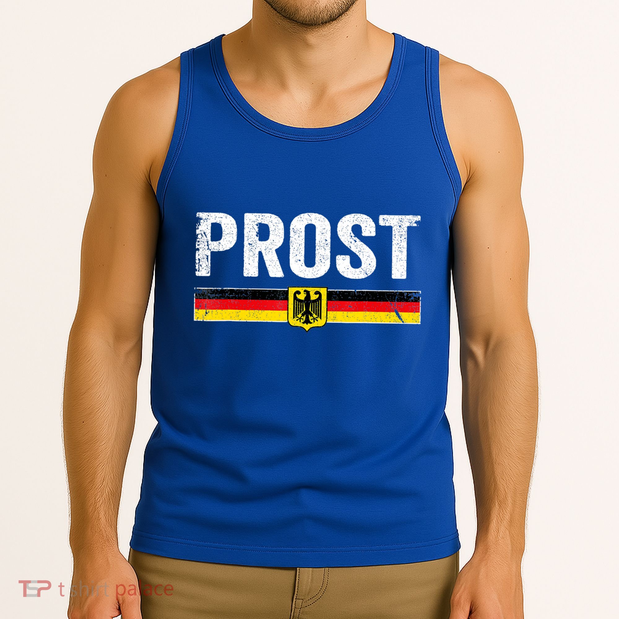 Retro Oktoberfest Man Woman German Flag Prost Tank Top