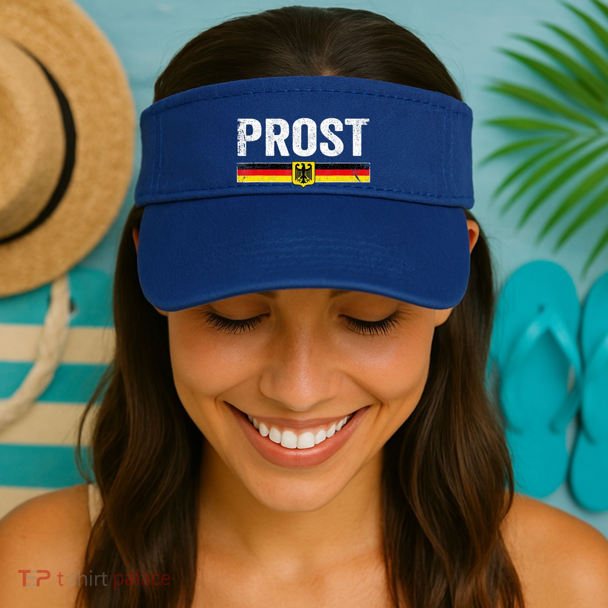Retro Oktoberfest Man Woman German Flag Prost Visor
