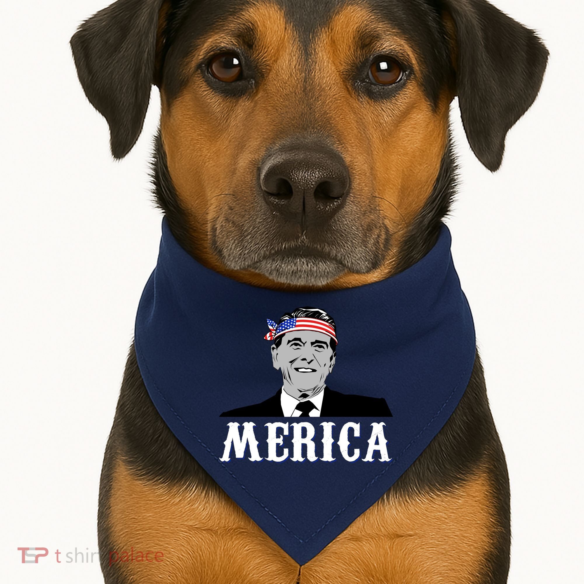 Ronald Reagan Merica USA-Made Doggie Bandana