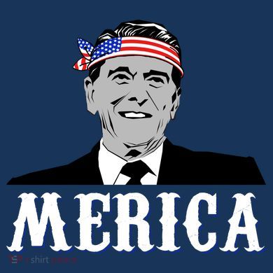 Ronald Reagan Merica Tie-Dye Long Sleeve Shirt