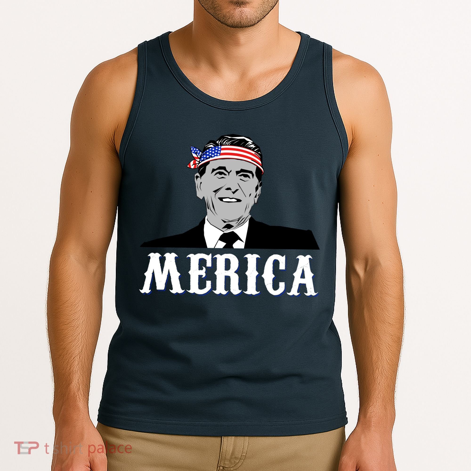 Ronald Reagan Merica Tank Top