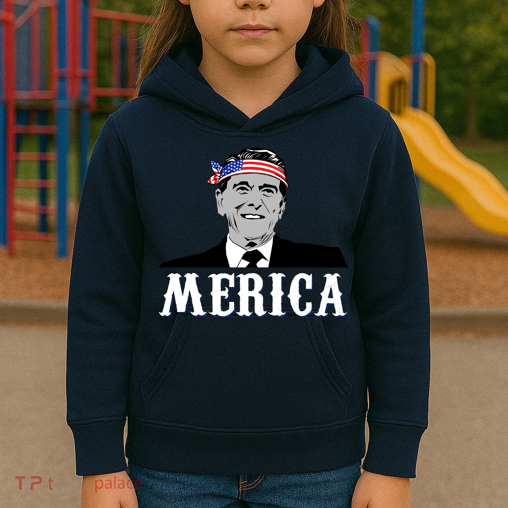 Ronald Reagan Merica Kids Hoodie