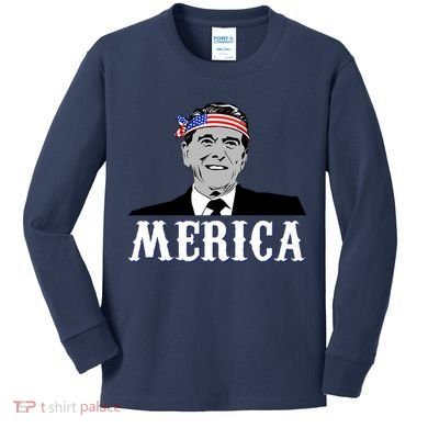 Ronald Reagan Merica Kids Long Sleeve Shirt