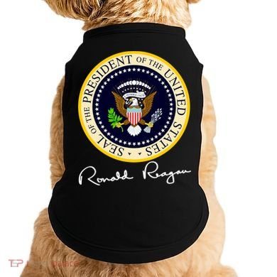 Ronald Reagan Presidential Seal Signature Doggie Tank