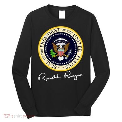 Ronald Reagan Presidential Seal Signature Long Sleeve Shirt