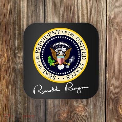 Ronald Reagan Presidential Seal Signature Coaster