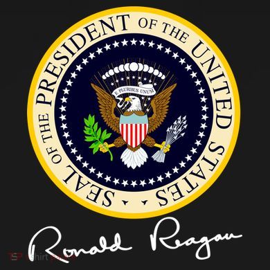 Ronald Reagan Presidential Seal Signature Flat Bill Trucker Hat