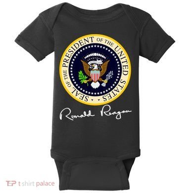 Ronald Reagan Presidential Seal Signature Baby Bodysuit