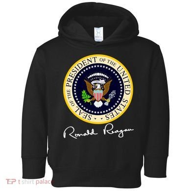 Ronald Reagan Presidential Seal Signature Toddler Hoodie