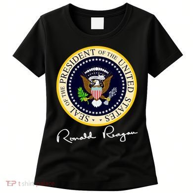 Ronald Reagan Presidential Seal Signature Women's T-Shirt