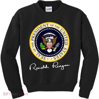 Ronald Reagan Presidential Seal Signature Kids Sweatshirt