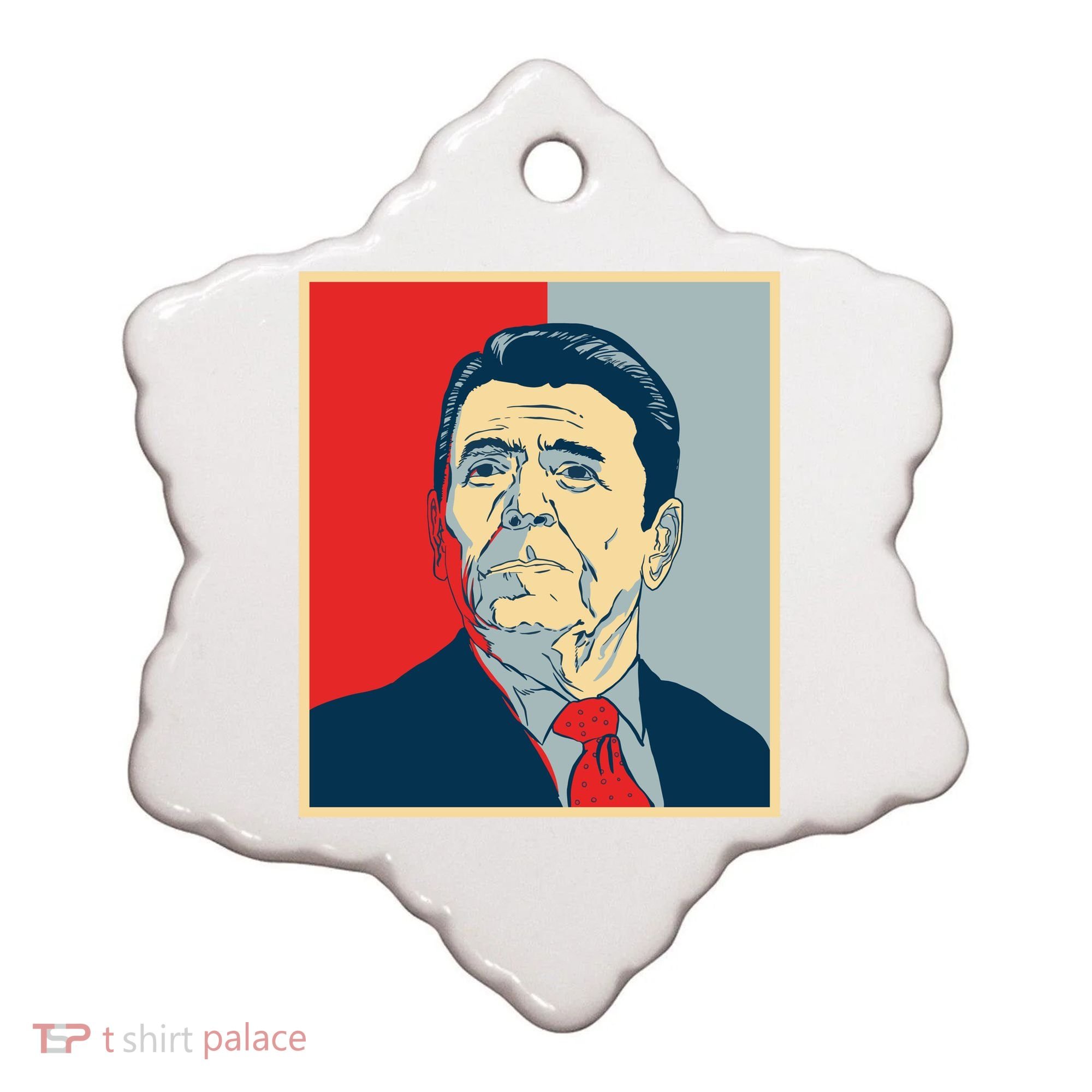 Ronald Reagan Retro Ceramic Ornament
