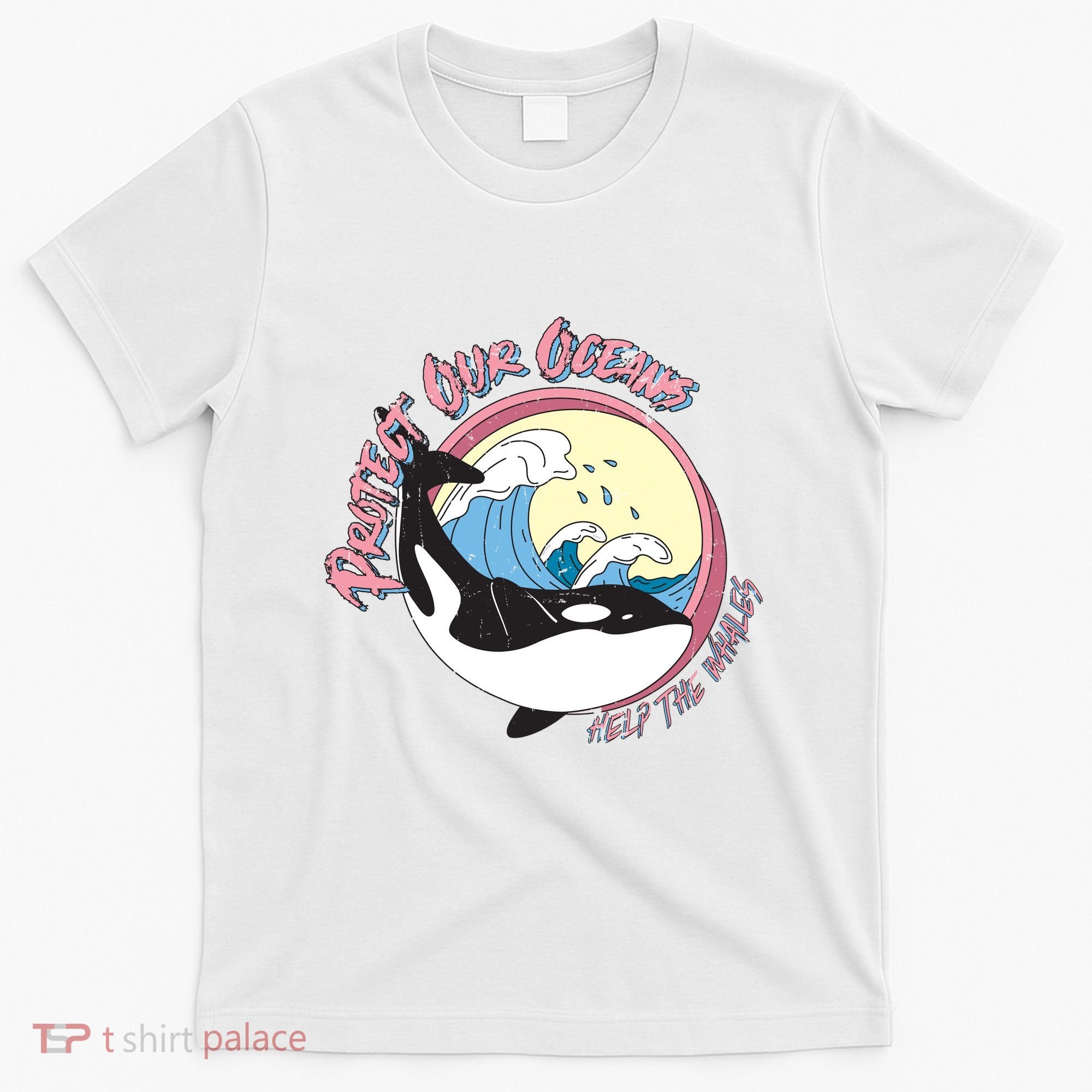 Respect Our Oceans Help The Whales Distressed Vintage Orca T-Shirt