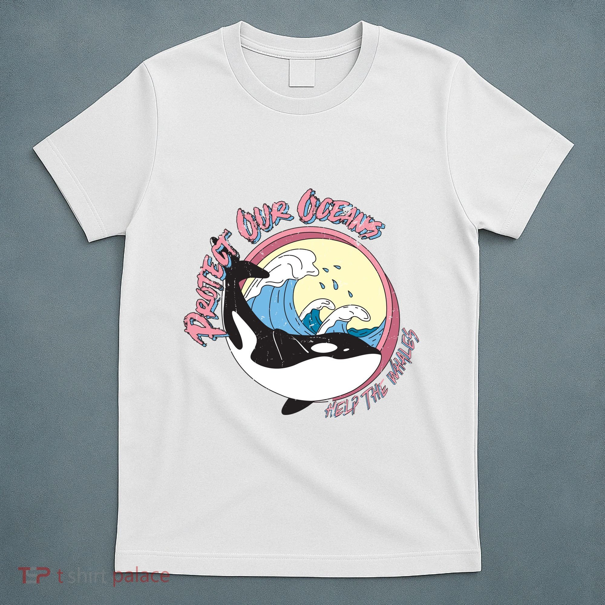 Respect Our Oceans Help The Whales Distressed Vintage Orca T-Shirt