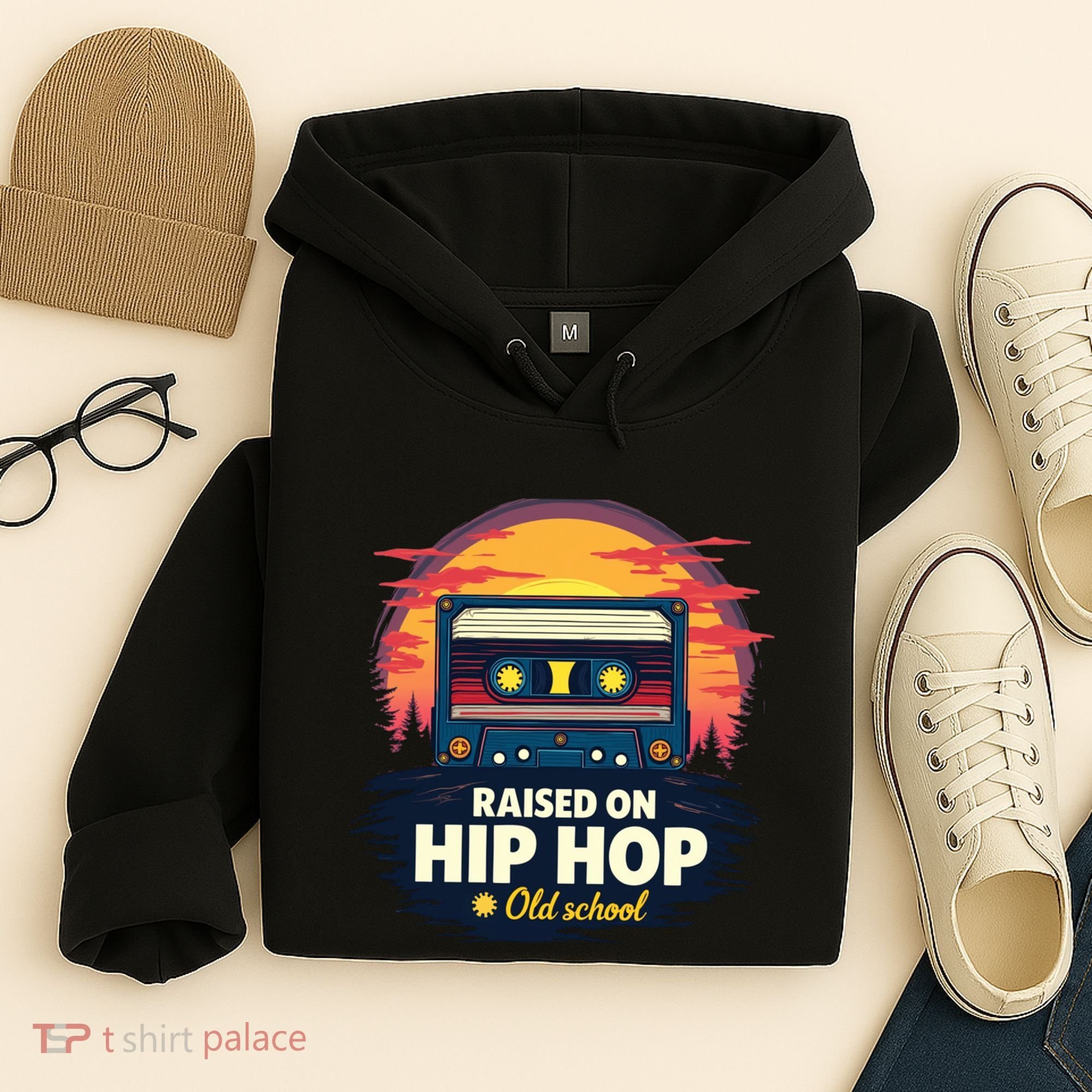 Raised On Old School Hip Hop Anniversary Cassette Hoodie